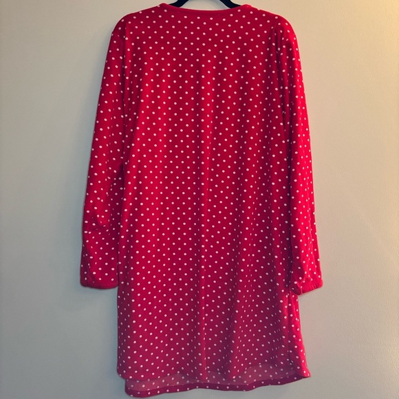 Croft & Barrow Red and White Polka Dot Nightgown Polyester Faux Fur Size XXL - Picture 9 of 10